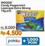 Promo Harga WOODS Peppermint Lozenges Lozenges Extra Strong 15 gr - Indomaret