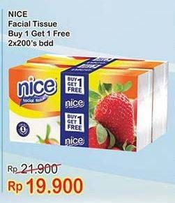 Promo Harga NICE Facial Tissue per 2 pouch 200 pcs - Indomaret