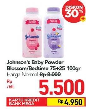 Promo Harga JOHNSONS Baby Powder Blossom, BedTime 100 gr - Carrefour