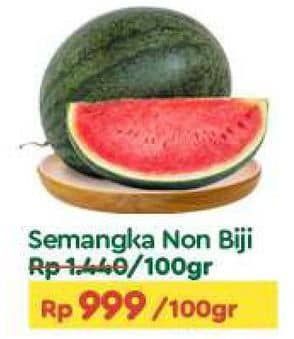 Promo Harga Semangka Merah Non Biji per 100 gr - TIP TOP