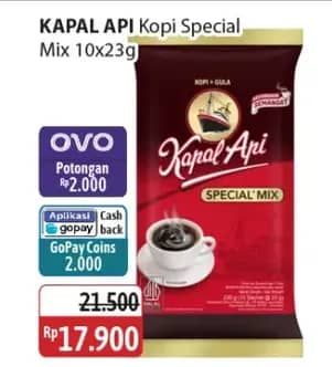 Promo Harga Kapal Api Kopi Bubuk Special Mix per 10 sachet 24 gr - Alfamidi