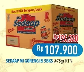 Promo Harga Sedaap Mie Goreng Original per 40 pcs 75 gr - Hypermart