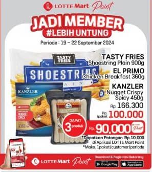 Harga Tasty Fries French Fries + El Primo Sosis + Kanzler Chicken Nugget