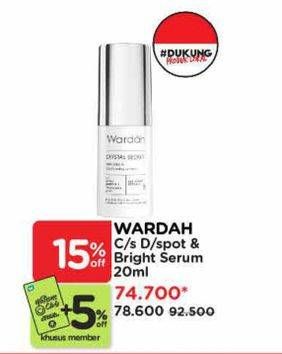 Promo Harga Wardah Crystal Secret Dark Spot & Brightening Serum 20 ml - Watsons