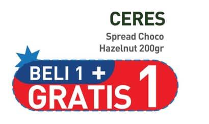 Promo Harga Ceres Choco Spread Choco Hazelnut 200 gr - Hypermart