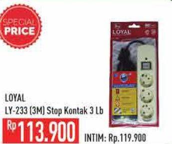 Promo Harga LOYAL Stop Kontak LY233B 3 Lubang  - Hypermart