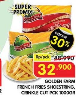 Promo Harga Golden Farm French Fries Shoestring, Crinkle 1000 gr - Superindo