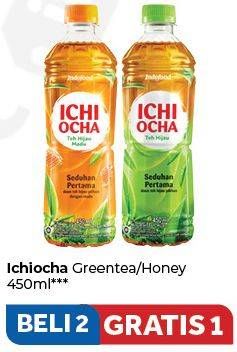 Promo Harga Ichi Ocha Minuman Teh Original, Honey per 2 botol 450 ml - Carrefour