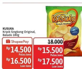 Promo Harga Kusuka Keripik Singkong Original, Balado 180 gr - Alfamidi