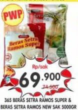 Promo Harga 365 Beras Setra Ramos 5000 gr - Superindo