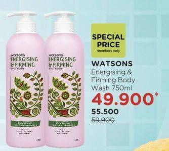 Promo Harga WATSONS Energising & Firming Body Wash 750 ml - Watsons