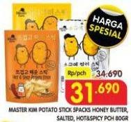 Promo Harga Master Kim Potato Stick Honey Butter, Salted, Hot Spicy 80 gr - Superindo