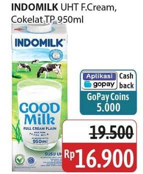 Harga Indomilk Susu UHT Full Cream Plain, Cokelat 950 ml di Alfamidi