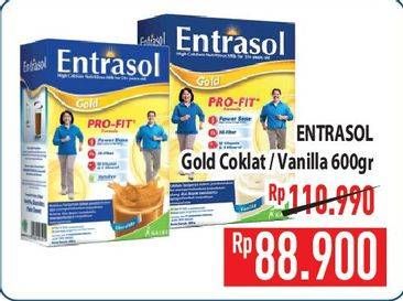 Promo Harga Entrasol Gold Susu Bubuk Chocolate, Vanilla 600 gr - Hypermart