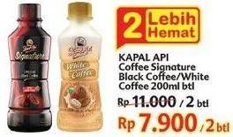 Promo Harga KAPAL API Coffee Signature Black Coffee/ White Coffee 200 mL  - Indomaret