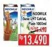 Promo Harga Indomilk Susu UHT Cokelat, Full Cream Plain 1000 ml - Hypermart