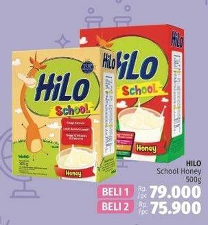 Promo Harga HILO School Susu Bubuk Honey per 2 box 500 gr - LotteMart
