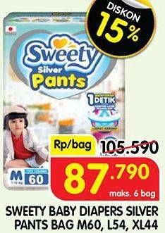 Promo Harga Sweety Silver Pants L54, M60, XL44 44 pcs - Superindo