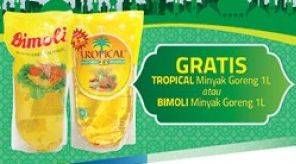 Promo Harga TROPICAL / BIMOLI Minyak Goreng 1 ltr  - Alfamart