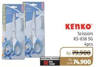 Promo Harga KENKO Scissor KS-838 SG 4 pcs - Lotte Grosir