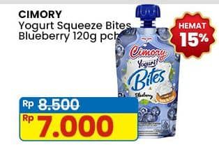 Promo Harga Cimory Yoghurt Squeeze Bites Blueberry 120 gr - Indomaret