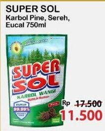 Promo Harga Supersol Karbol Wangi Pine, Sereh, Eucalyptus 800 ml - Alfamart