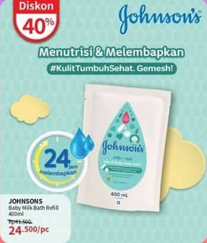 Promo Harga Johnsons Baby Milk Bath Milk + Rice 400 ml - Guardian