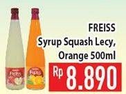 Promo Harga FREISS Syrup Squash Orange, Lychee 500 ml - Hypermart