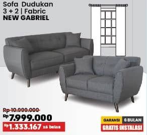 Promo Harga Courts Gabriel Sofa Dudukan 3 + 2 | Fabric  - COURTS