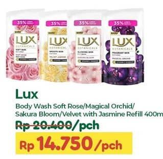 Promo Harga LUX Botanicals Body Wash Soft Rose, Magical Orchid, Sakura Bloom, Velvet Jasmine 400 ml - TIP TOP