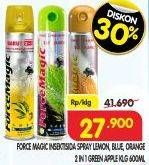 Promo Harga Force Magic Insektisida Spray Lemon, Blue, Orange, Green Apple 600 ml - Superindo