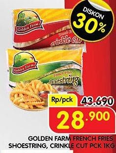 Promo Harga Golden Farm French Fries Shoestring, Crinkle 1000 gr - Superindo