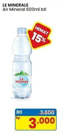 Promo Harga Le Minerale Air Mineral 600 ml - Indomaret