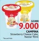 Promo Harga Campina Ice Cream Cake Series Strawberry Cheese Cake, Nastar 90 ml - Alfamidi