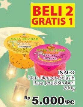 Promo Harga INACO Nata De Coco Orange, Strawberry 200 gr - Giant
