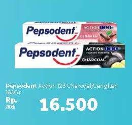 Promo Harga PEPSODENT Pasta Gigi Action 123 Cengkeh, Charcoal 160 gr - Carrefour