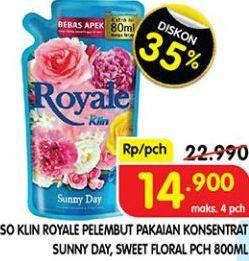 Promo Harga SO KLIN Royale Parfum Collection Sunny Day, Sweet Floral 800 ml - Superindo