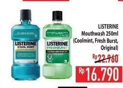 Promo Harga LISTERINE Mouthwash Antiseptic Cool Mint, Fresh Burst, Original 250 ml - Hypermart