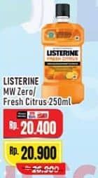 Promo Harga Listerine Mouthwash Antiseptic Zero, Fresh Citrus 250 ml - Alfamart