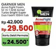 Promo Harga Garnier Men Acno Fight Facial Foam Anti Acne 100 ml - Indomaret