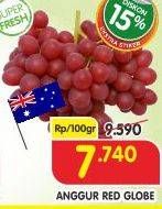 Promo Harga Anggur Red Globe per 100 gr - Superindo