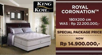 Promo Harga KING KOIL Royal Coronation Mattress 180x200cm  - Courts