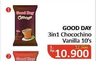 Promo Harga Good Day Instant Coffee 3 in 1 Chococino, Vanilla 10 pcs - Alfamidi