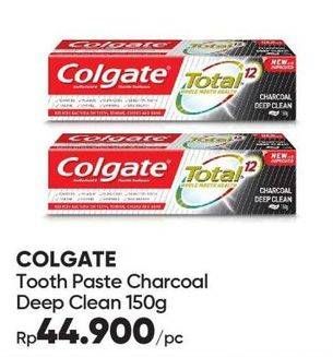 Promo Harga COLGATE Toothpaste Total Charcoal Deep Clean 150 gr - Guardian