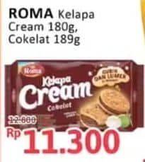 Promo Harga Roma Kelapa Cream Cokelat, Susu Vanila 180 gr - Alfamidi