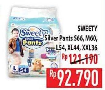 Promo Harga Sweety Silver Pants M60, XXL36, XL44, S66, L54 36 pcs - Hypermart