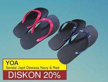 Promo Harga YOA Sandal Jepit  Dewasa Merah, Navy  - Yogya
