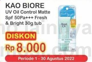 Promo Harga Biore UV Oil Control Matte Fresh Bright 30 gr - Indomaret