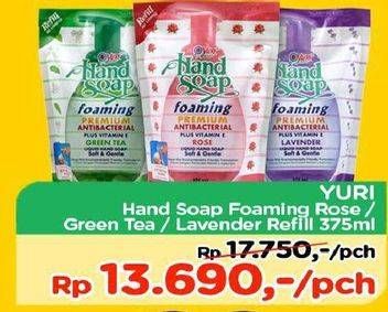 Promo Harga YURI Hand Soap Foaming Rose, Lavender, Green Tea 375 ml - TIP TOP
