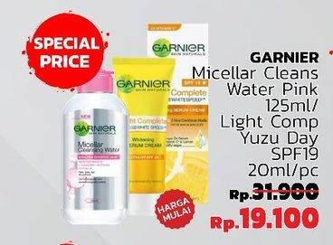 Promo Harga GARNIER Micellar Water/GARNIER Light Complete Cream   - LotteMart
